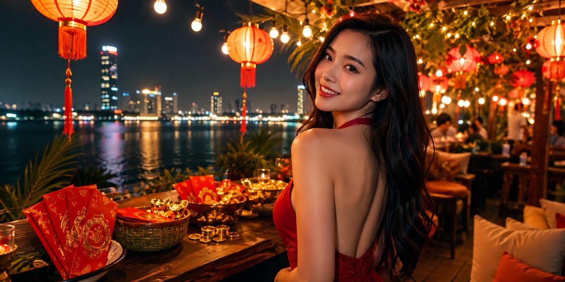 Không khí lễ hội xổ số và bao lì xì đỏ tại chợ đêm Hà Nội